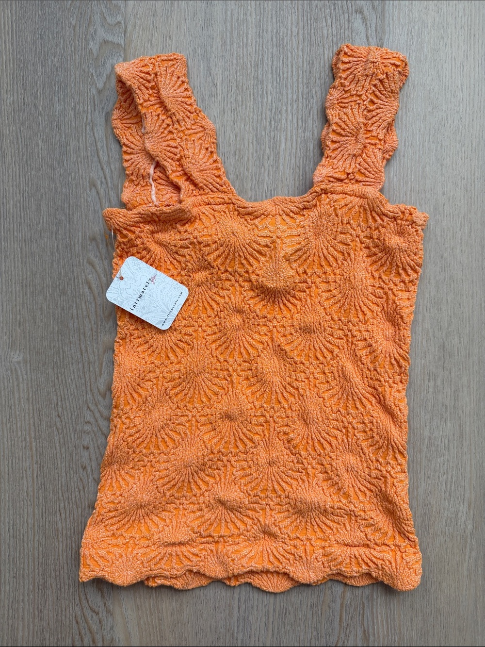 Free People Textured Orange Knit Tank